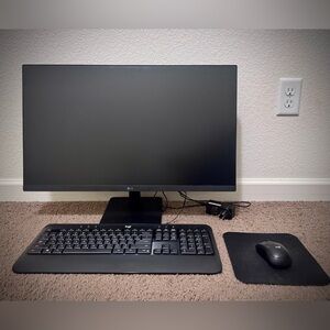 LG Black 27” Monitor with Keyboard and Mouse